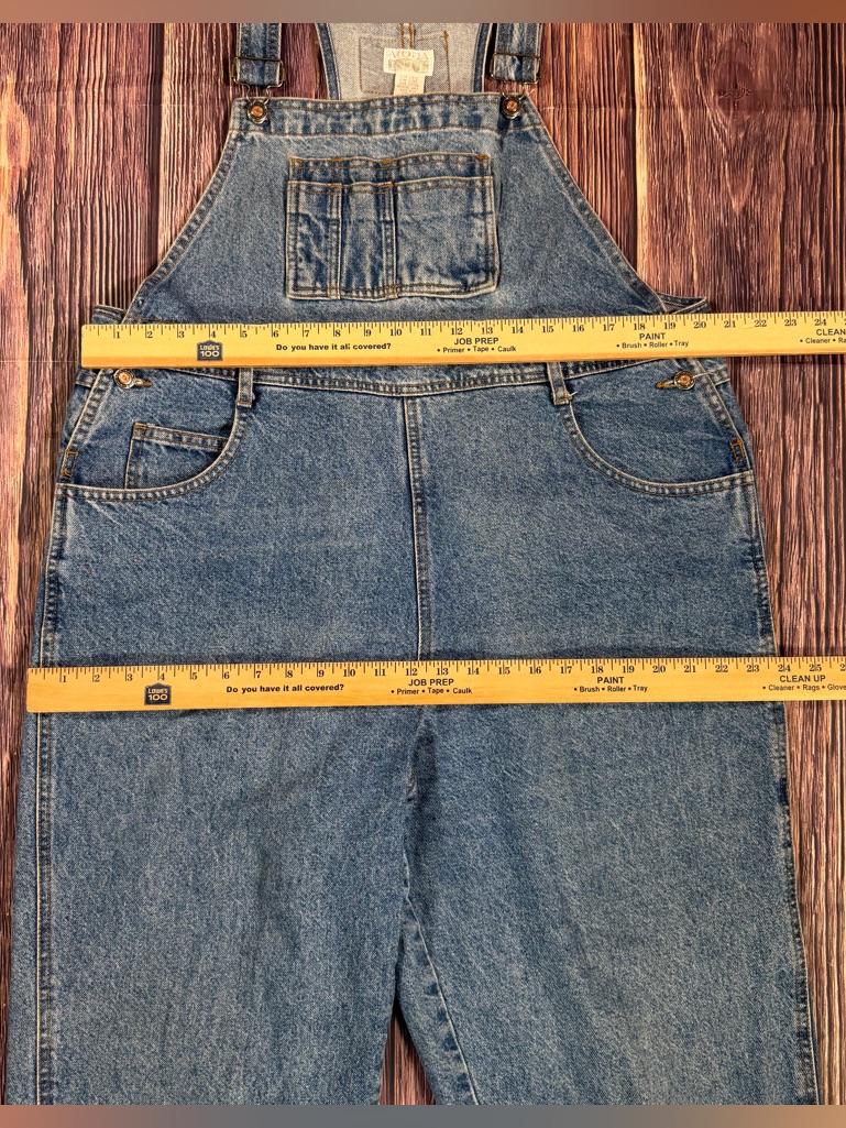 Vintage 90s Moda Intl International London Jean Blue Denim Bib Overalls Xl/Xxl — image 5 of 8